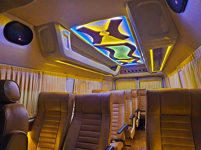 luxury tempo hire kochi, kerala tempo booking